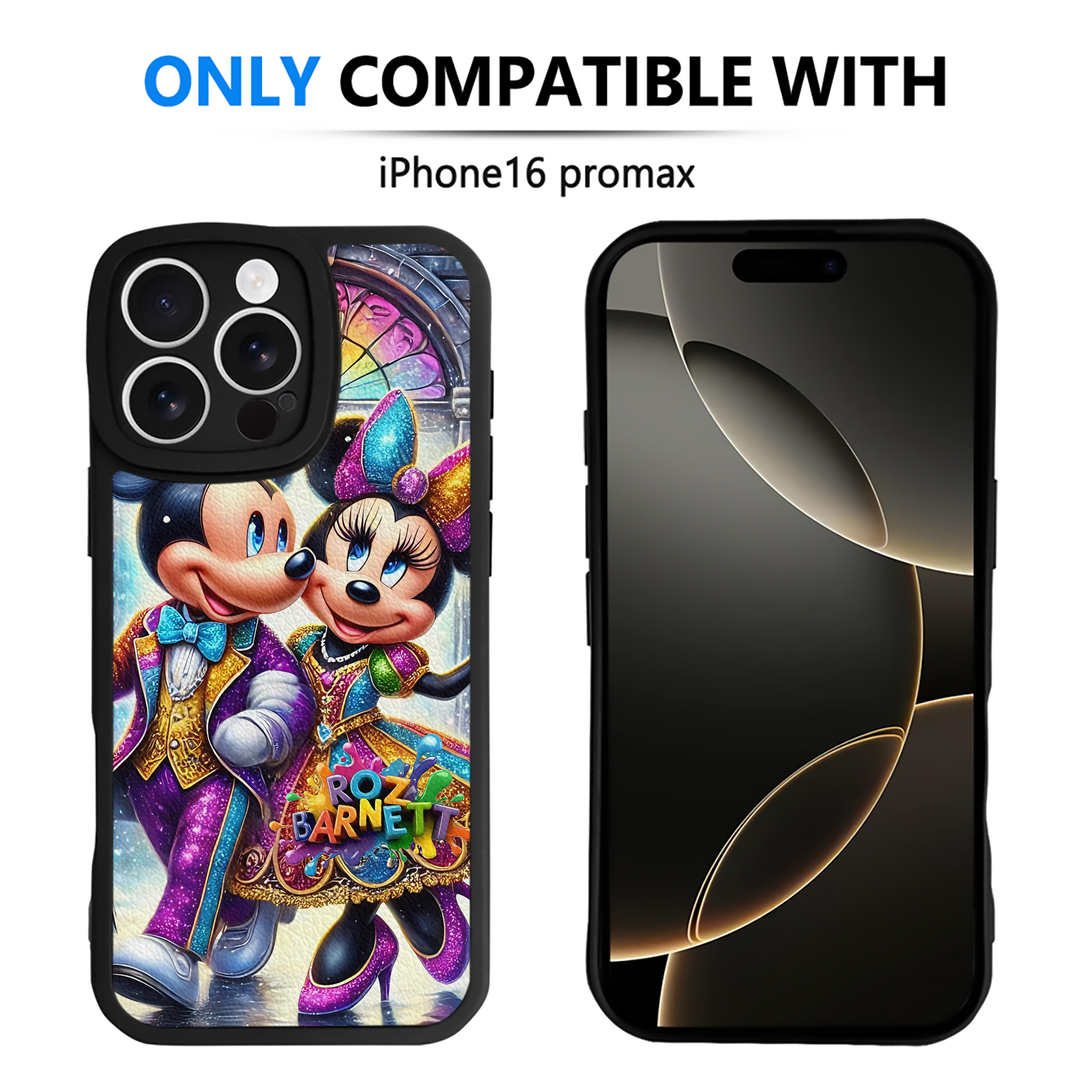 （画像用） ミッキーマウス Mickey Mouse 【iPhone 16シリーズ対応】シリコンスマホケース（レザー調） 材質：シリコン